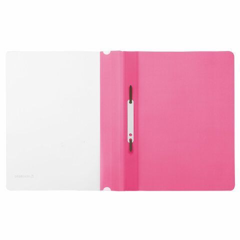 Папка скоросшивательс прозр верхн лист BRAUBERG А4 130/180мкм розовый 1/25/400