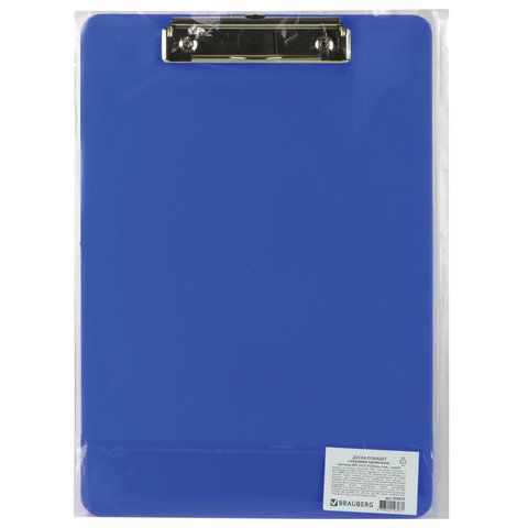 Доска-планшет с прижимом А4 315х225мм 2мм сверхпроч пластик синяя SOLID BRAUBERG 1/24/96 (Клиент)