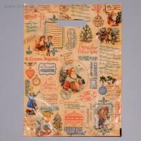 НГ Пакет с вырубной ручкой (31х40)-30 Новогодняя газета 50/1000