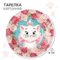 Тарелка картон с рисунком d-180 Коты Аристократы 10/10