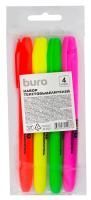 Текстмаркеры НАБОР 4 шт 1-4мм ассорти BURO 1/24