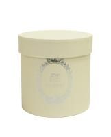 Коробка шляпная 11,5х12см матовая с тиснением лимонная 1/5