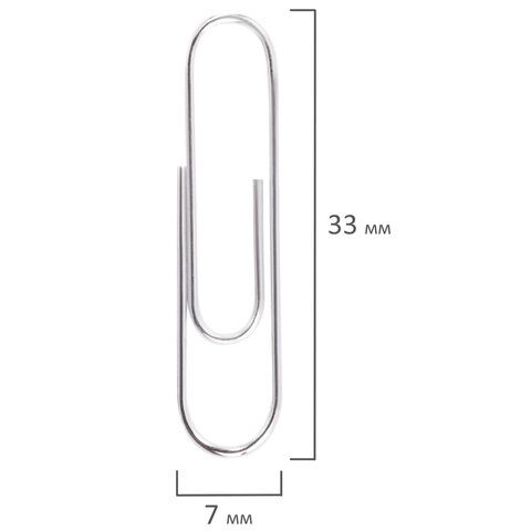 Скрепки 33мм 100шт оцинкованные STAFF в картонной коробке 1/10