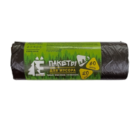 Мешок для мусора 60л рулон ПНД (58х68)-6 черные Эконом 4,5г Ё-Ромашка (20шт) 1/45