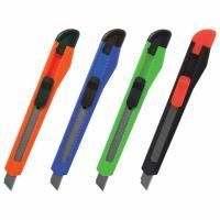 Нож канцелярский 9мм фиксатор цвет ассорти упаковка с европодвесом STAFF 1/12/60