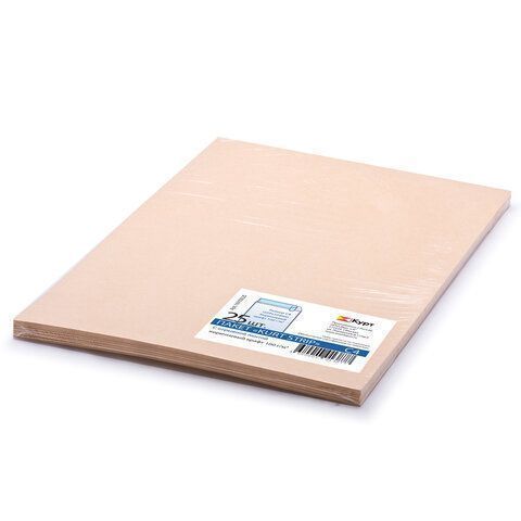 Конверт-пакет плоский, КОМПЛЕКТ 25шт, 229х324мм, отрывная полоса, крафт-бумага, КОРИЧН, (клиент)