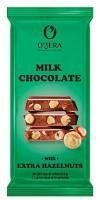 Продукты, Шоколад «OZera» молочный с цельным фундуком Milk & Extra Hazelnut 90 г 1/16