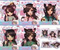 Тетрадь 40л А5 клетка скоба Девочка-кошка Хатбер 1/100