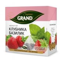 Продукты, Чай Grand Клубника-базилик черный байховый аром 20пир