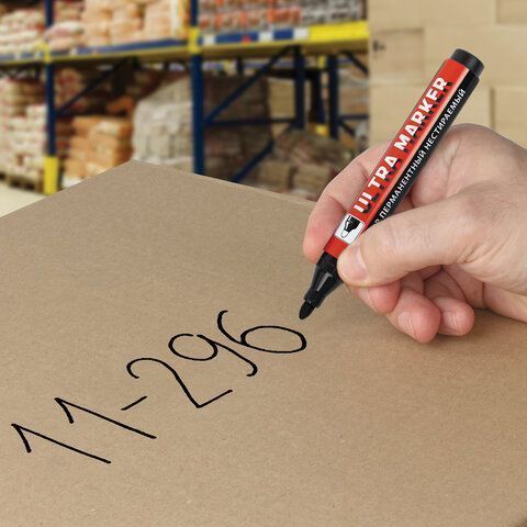 Маркер перманентный НАБОР 4шт круг 3,5мм (чер,син,крас,зел) BRAUBERG ULTRA MARKER 1/24/144 (Клиент)